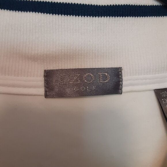 IZOD Golf Long Sleeve Pullover Shirt Sweatshirt Size L 1/4 Zip White - Picture 6 of 10